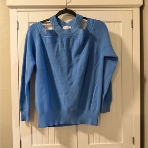 Blue Women’s Cutout Neck Sweater